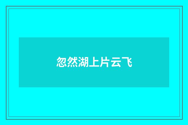 忽然湖上片云飞