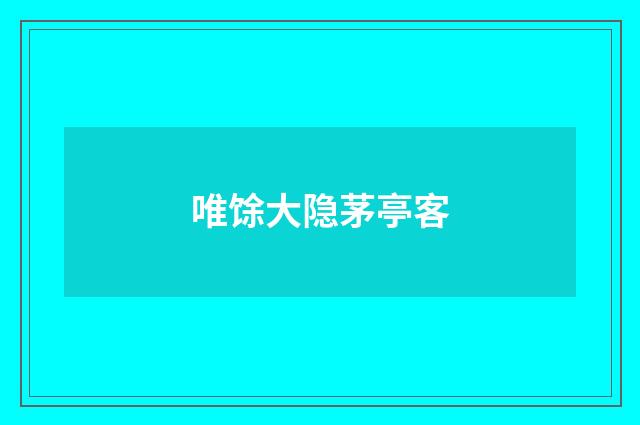 唯馀大隐茅亭客