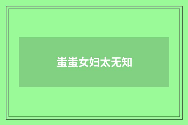 蚩蚩女妇太无知