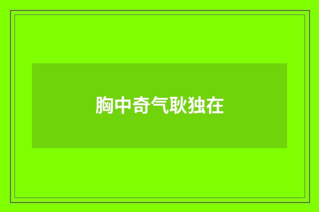 胸中奇气耿独在