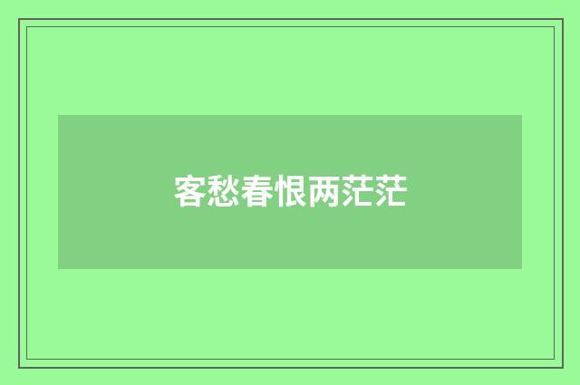 客愁春恨两茫茫