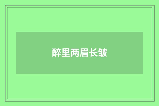 醉里两眉长皱