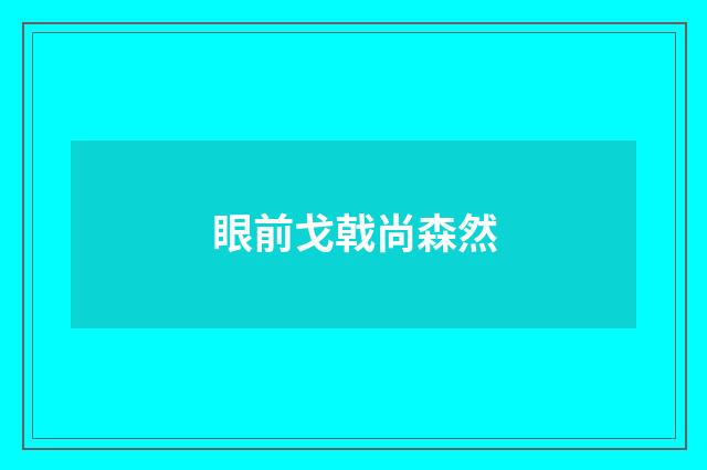 眼前戈戟尚森然