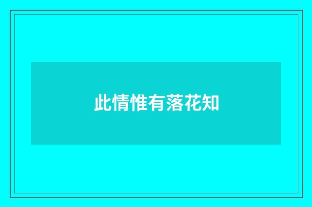 此情惟有落花知