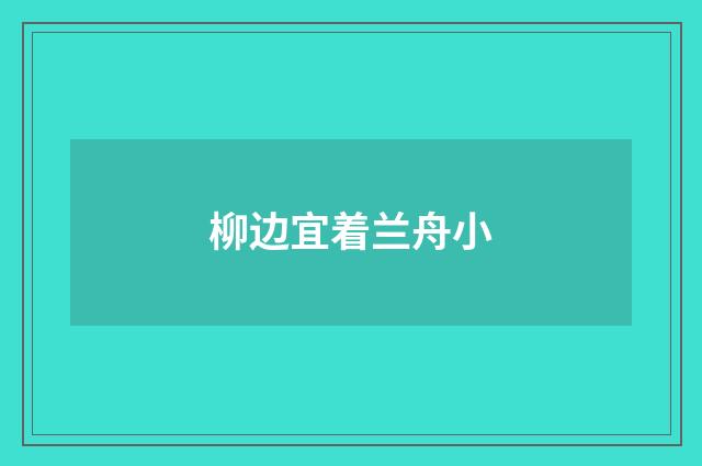 柳边宜着兰舟小