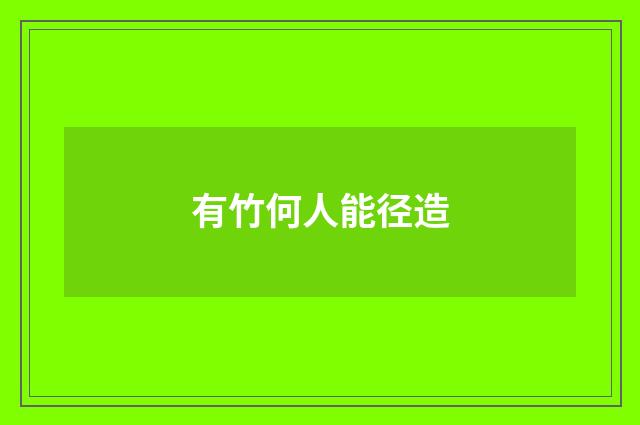 有竹何人能径造