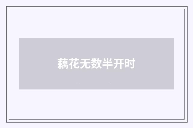 藕花无数半开时