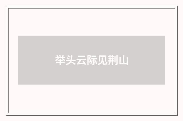 举头云际见荆山