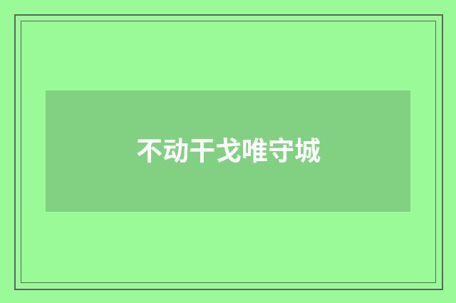 不动干戈唯守城