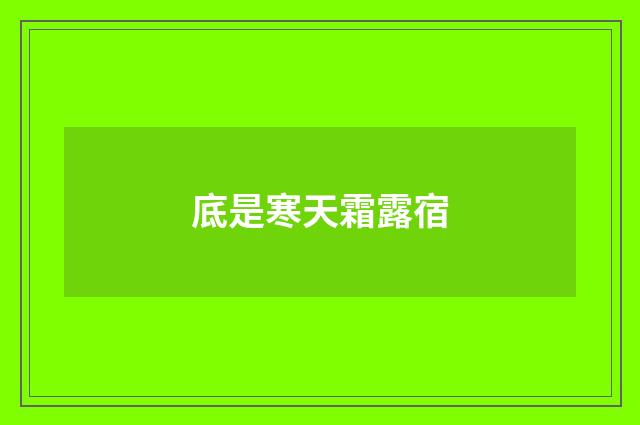 底是寒天霜露宿