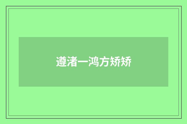遵渚一鸿方矫矫