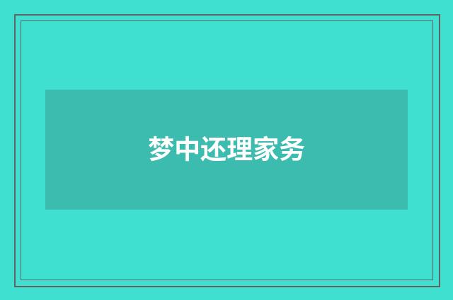 梦中还理家务
