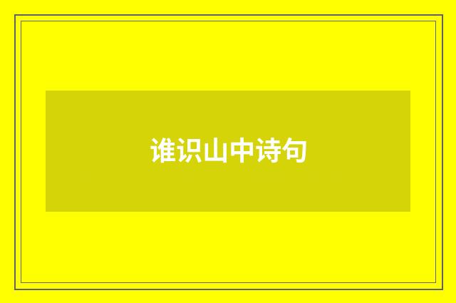 谁识山中诗句