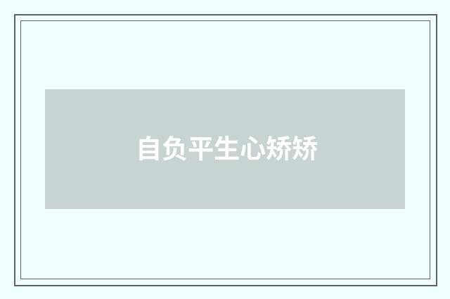 自负平生心矫矫