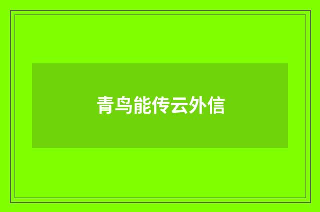 青鸟能传云外信