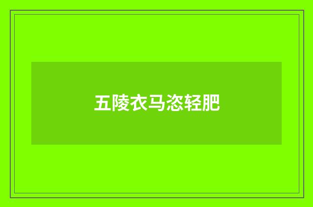 五陵衣马恣轻肥