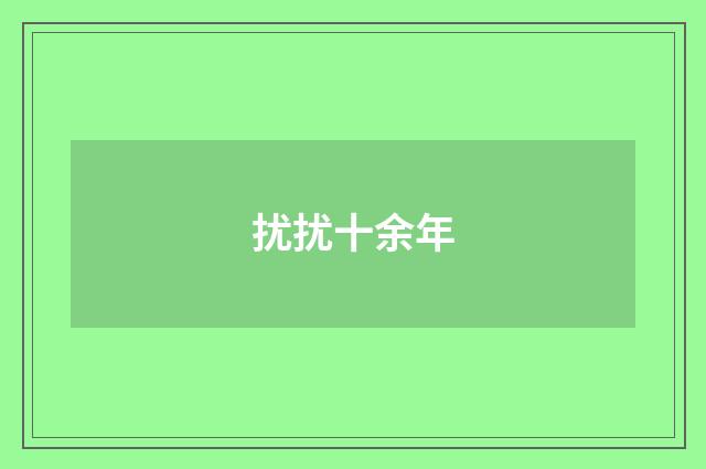 扰扰十余年