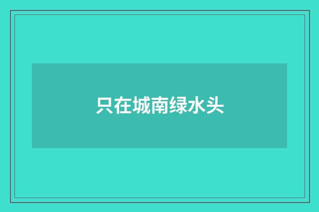 只在城南绿水头