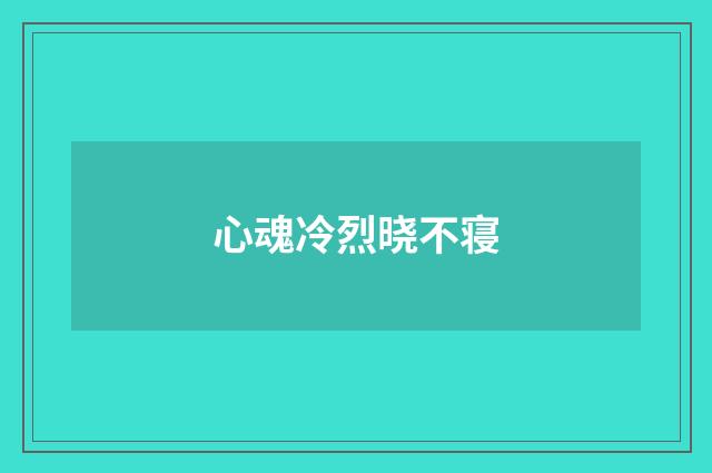 心魂冷烈晓不寝