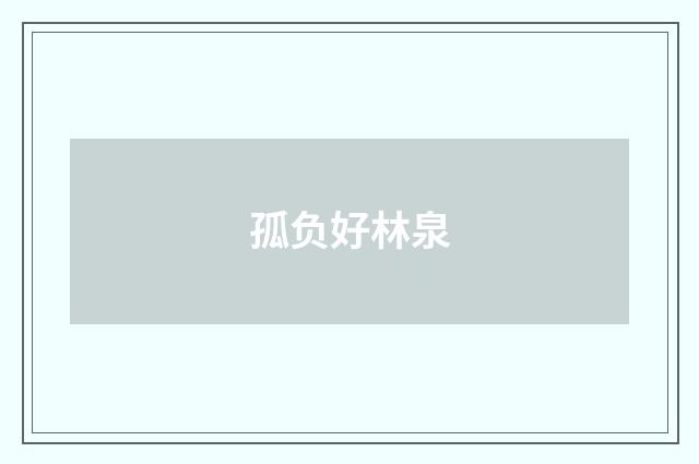 孤负好林泉