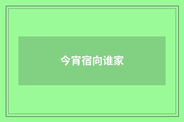 今宵宿向谁家