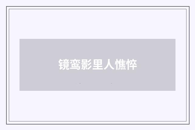 镜鸾影里人憔悴