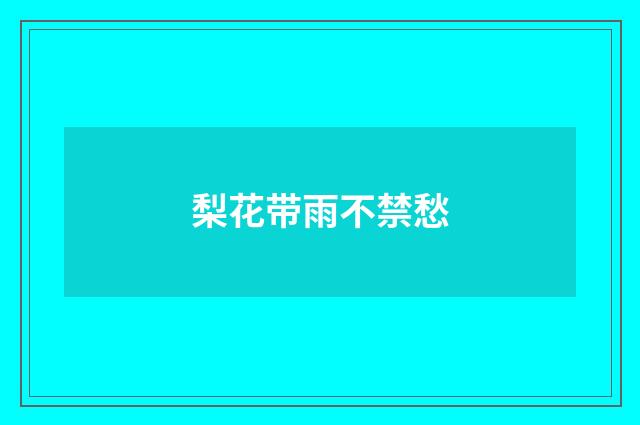 梨花带雨不禁愁