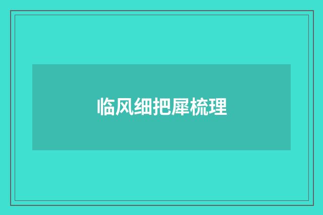 临风细把犀梳理