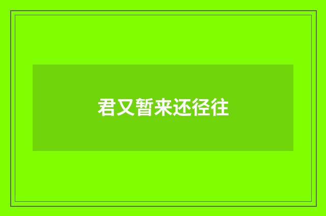 君又暂来还径往