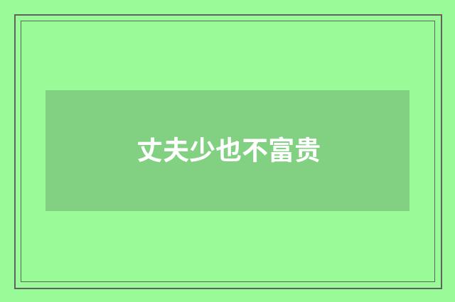丈夫少也不富贵
