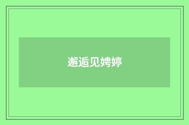 邂逅见娉婷