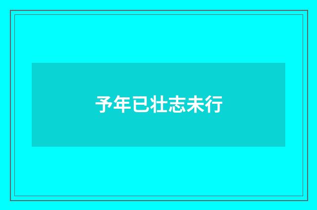 予年已壮志未行