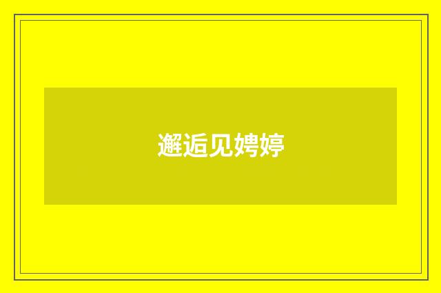 邂逅见娉婷