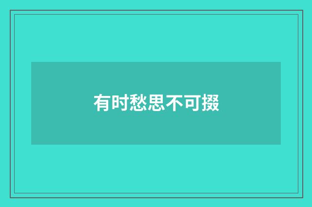 有时愁思不可掇