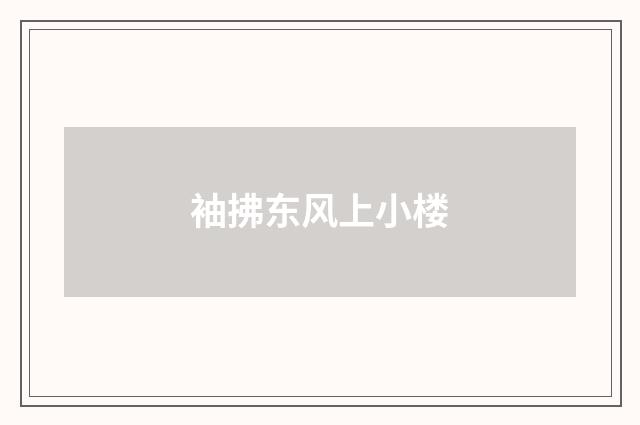 袖拂东风上小楼