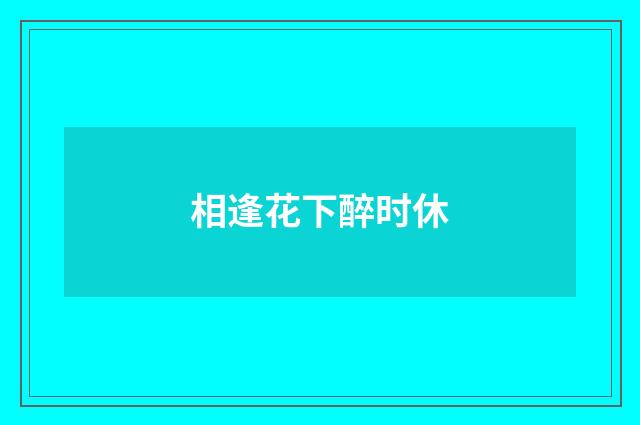 相逢花下醉时休