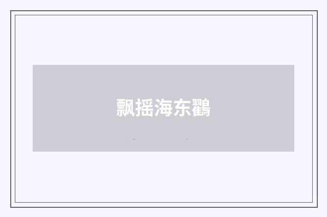 飘摇海东鸐