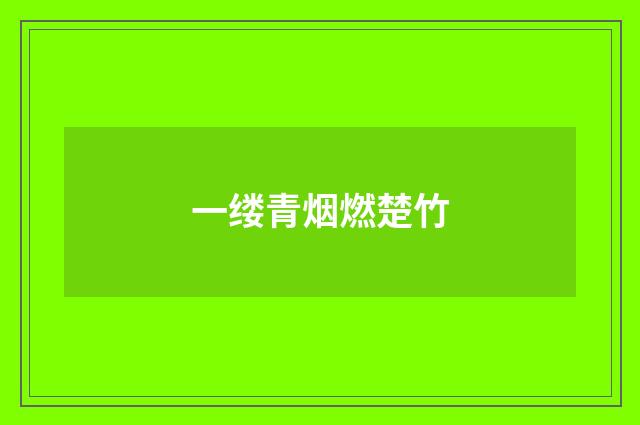 一缕青烟燃楚竹