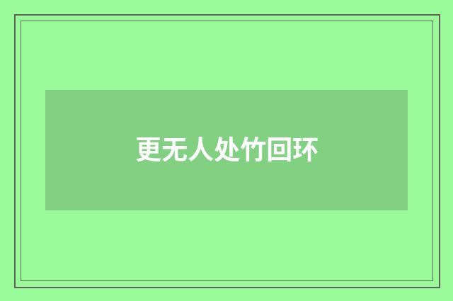 更无人处竹回环