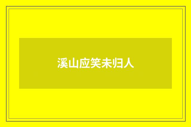 溪山应笑未归人