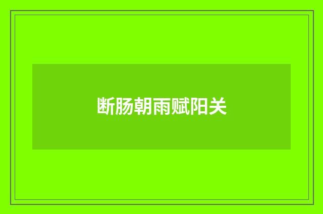 断肠朝雨赋阳关