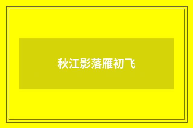 秋江影落雁初飞
