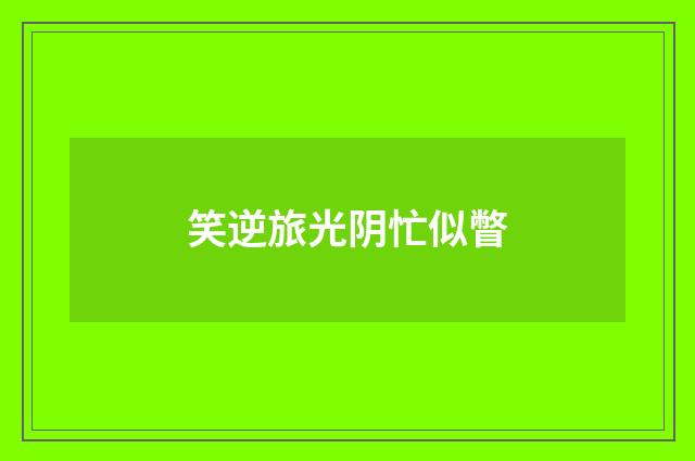 笑逆旅光阴忙似瞥