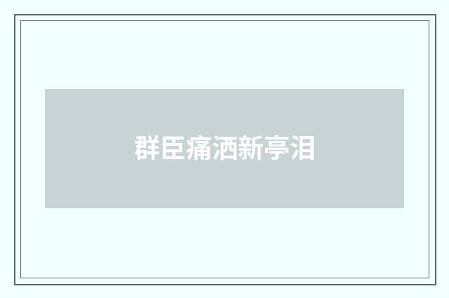 群臣痛洒新亭泪