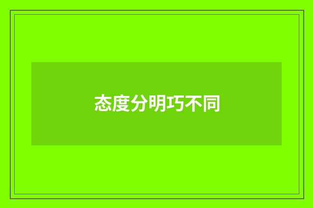 态度分明巧不同