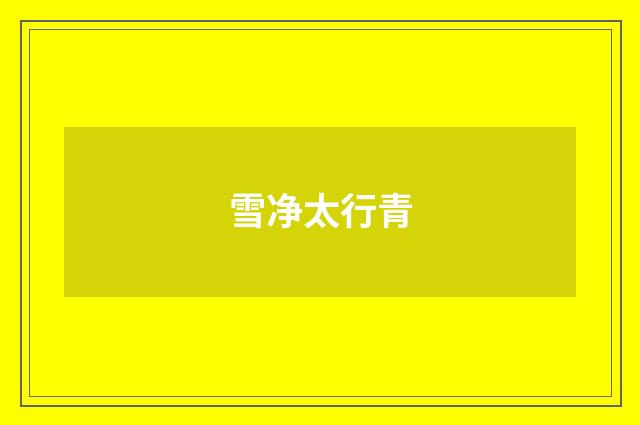 雪净太行青