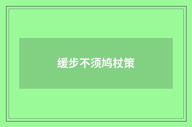 缓步不须鸠杖策