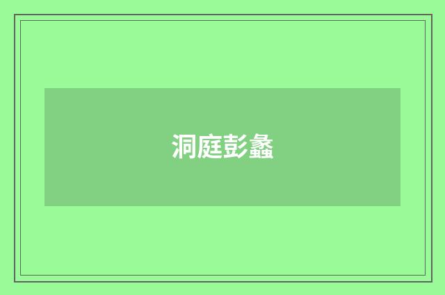 洞庭彭蠡