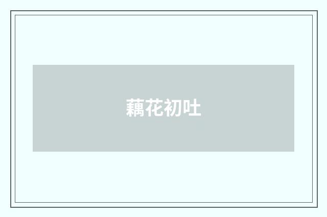 藕花初吐