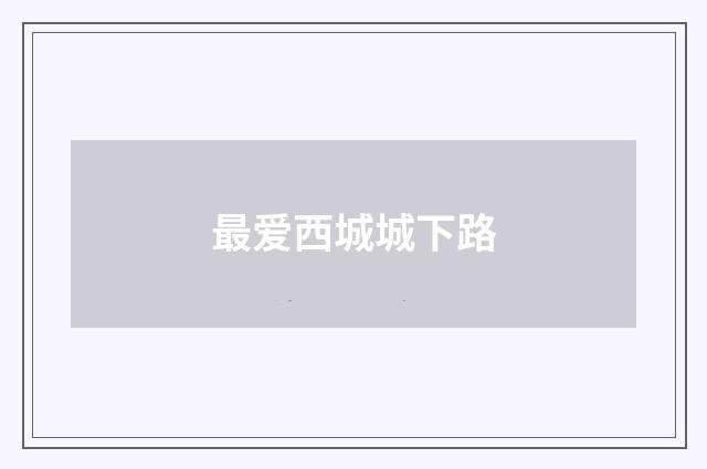 最爱西城城下路